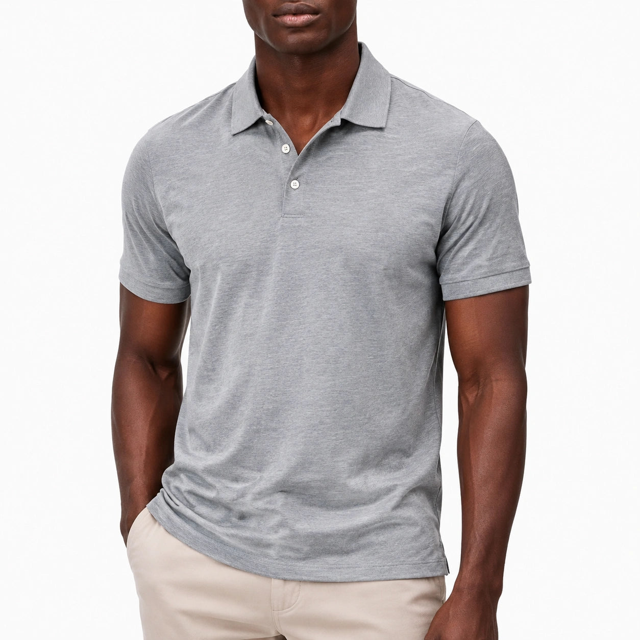 Herren Poloshirt Größe L Grau Kurzarm klassisch