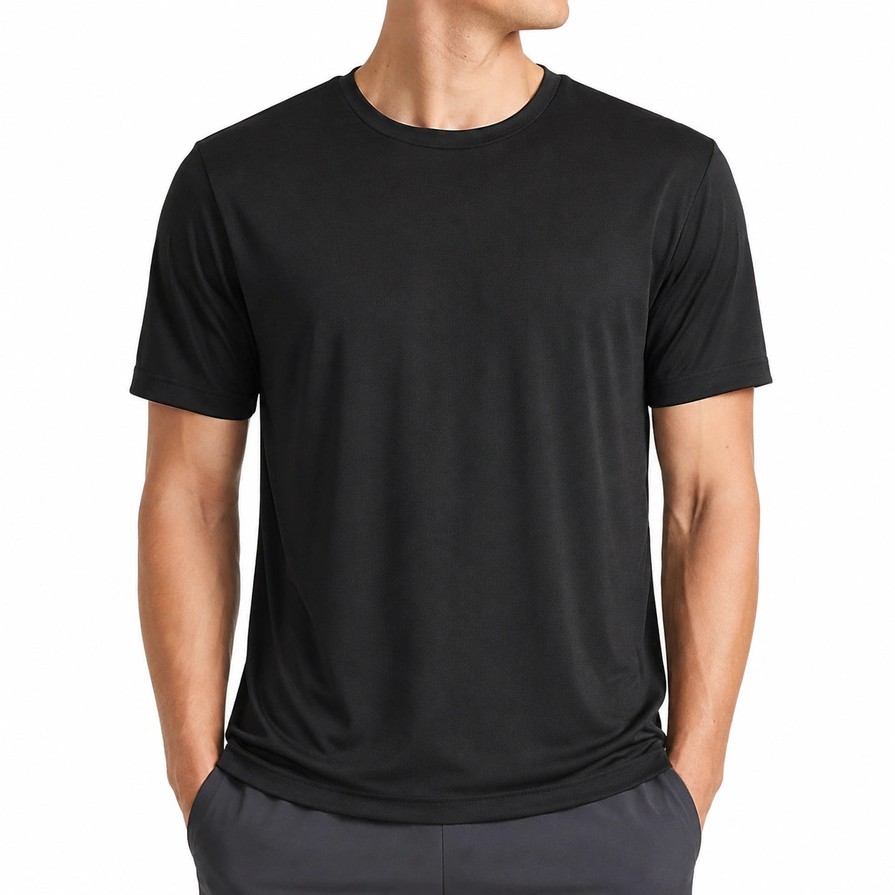 Herren T-Shirt XL aus Textil in Schwarz mit Rundhals Kurzarm