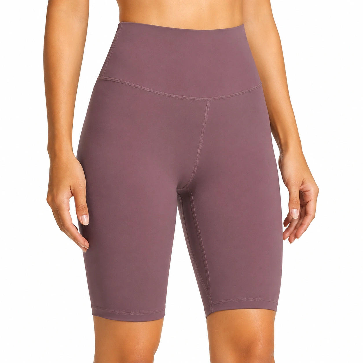 Damen Radlerhose Größe L Mauve elastischer Funktionsstoff mit hohem Bund